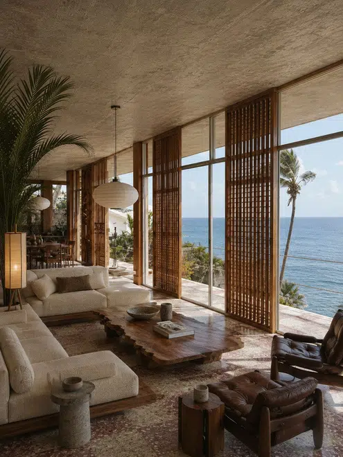 Casa Acapulco: concepto de sala frente al mar